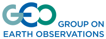 The logo of the Group on Earth Observations features stylized "GEO" letters in blue and green, with the text "Group on Earth Observations" to the right.